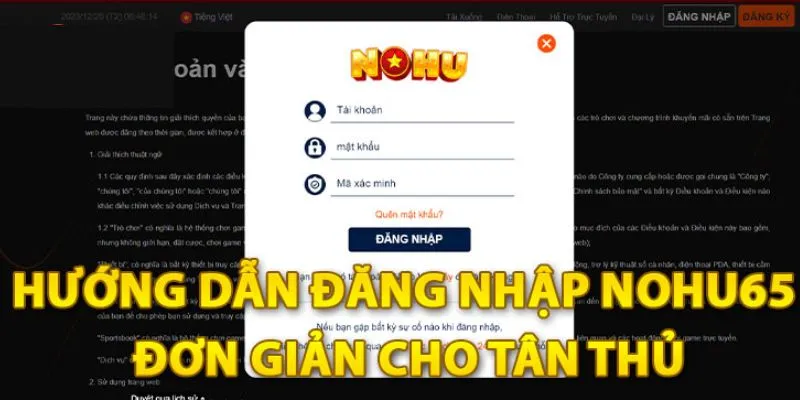 Các bước đăng nhập Nohu56 trên máy tính và di động